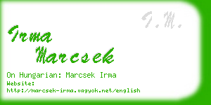 irma marcsek business card